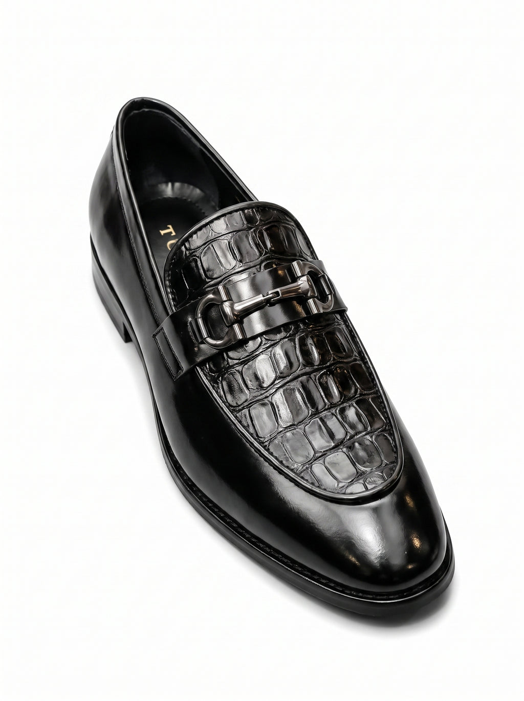 Luxury Croc-Embossed Buckle Leather Loafers – Handcrafted Premium Slip-On Shoes for Men
