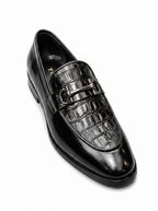 Luxury Croc-Embossed Buckle Leather Loafers – Handcrafted Premium Slip-On Shoes for Men