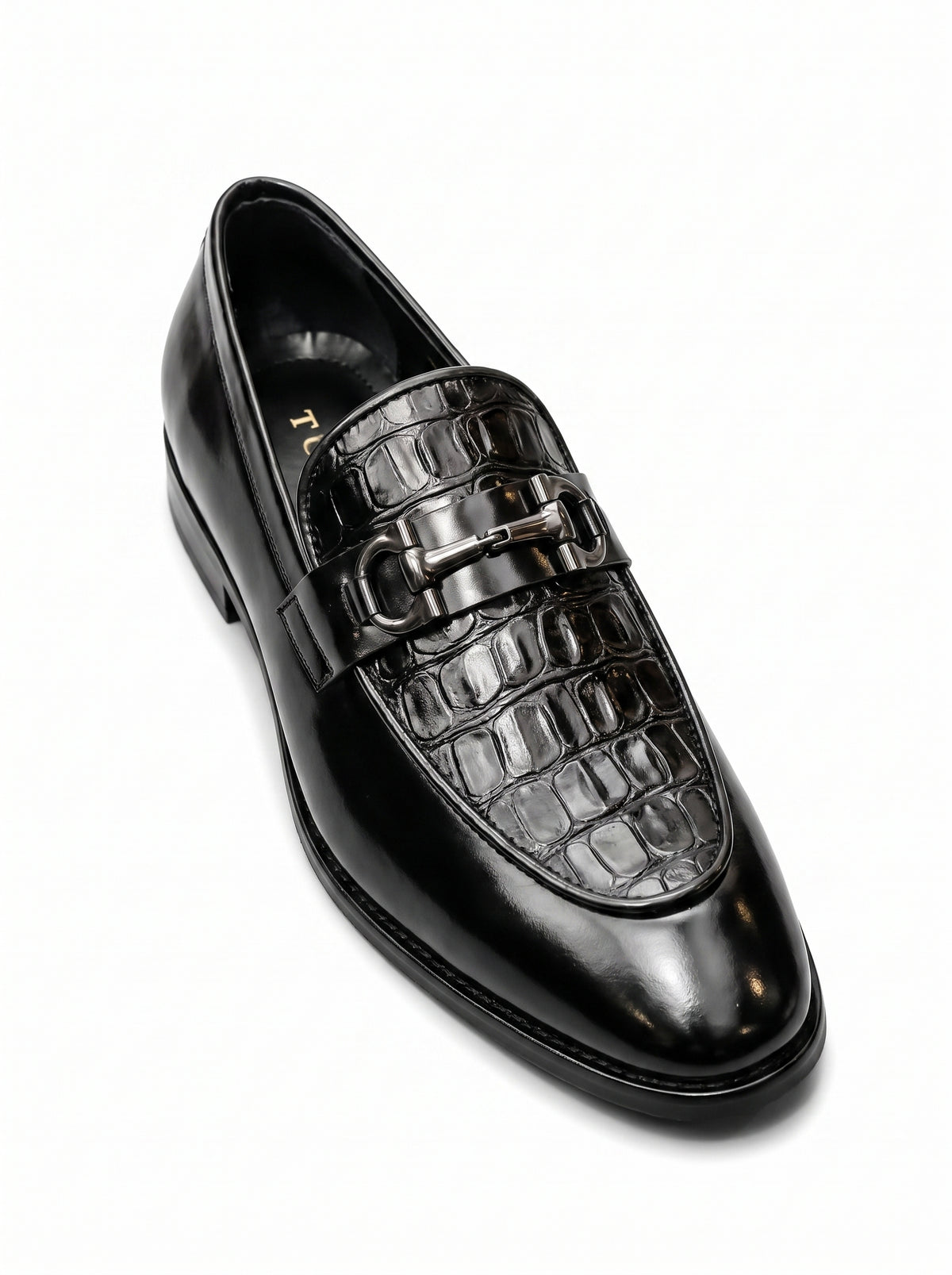 Luxury Croc-Embossed Buckle Leather Loafers – Handcrafted Premium Slip-On Shoes for Men