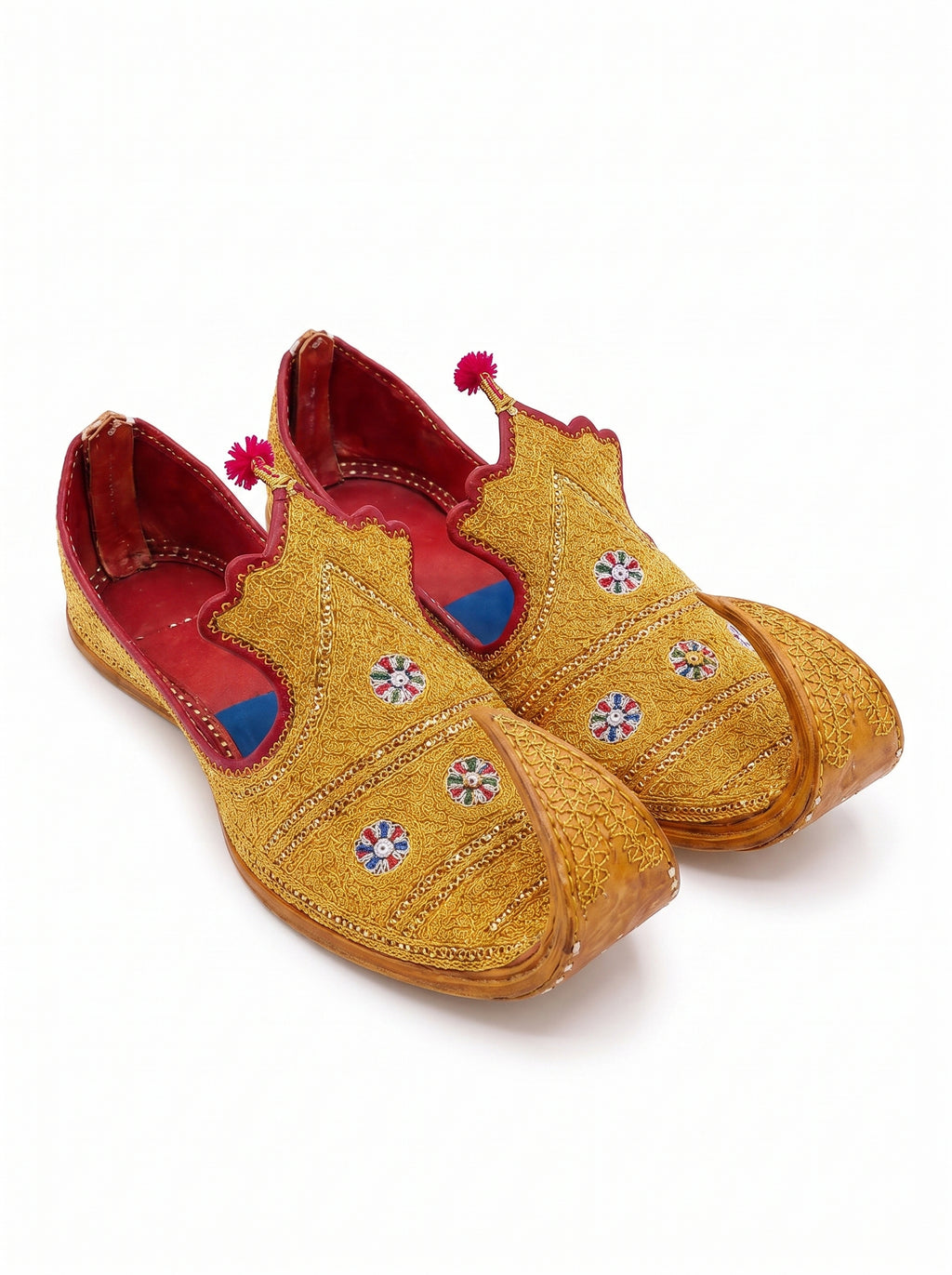 Taj Khussa Tilla Fancy Leather (Customized)– Gold & Silver Embroidery (Premium Handmade)