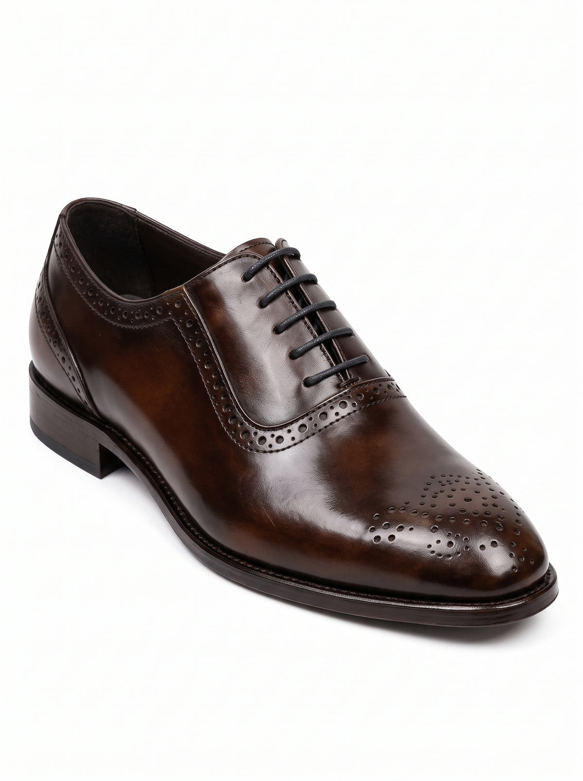 Premium Dark Brown Leather Brogue Oxford Shoes for Men – Handmade Genuine Leather | TLS