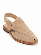 Premium White Suede Peshawari Chappal – Handcrafted Casual Slip-On Shoes for Men