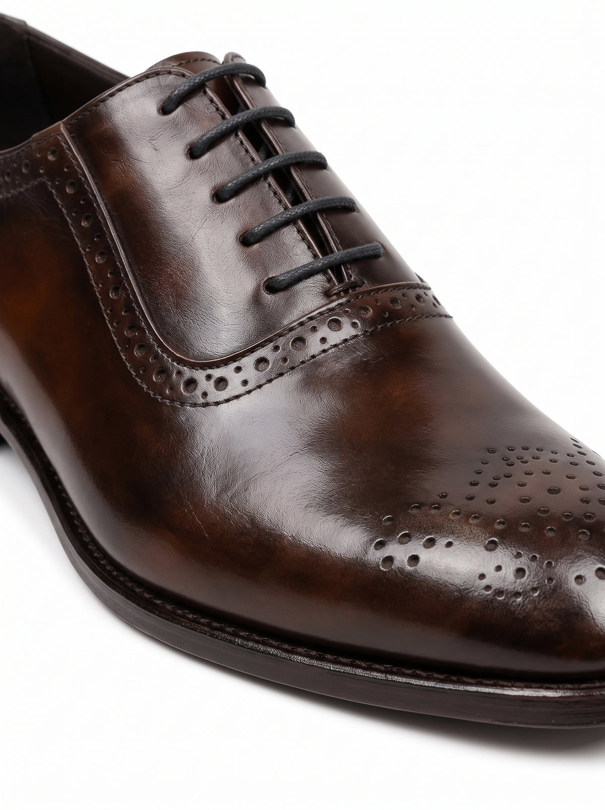 Premium Dark Brown Leather Brogue Oxford Shoes for Men – Handmade Genuine Leather | TLS