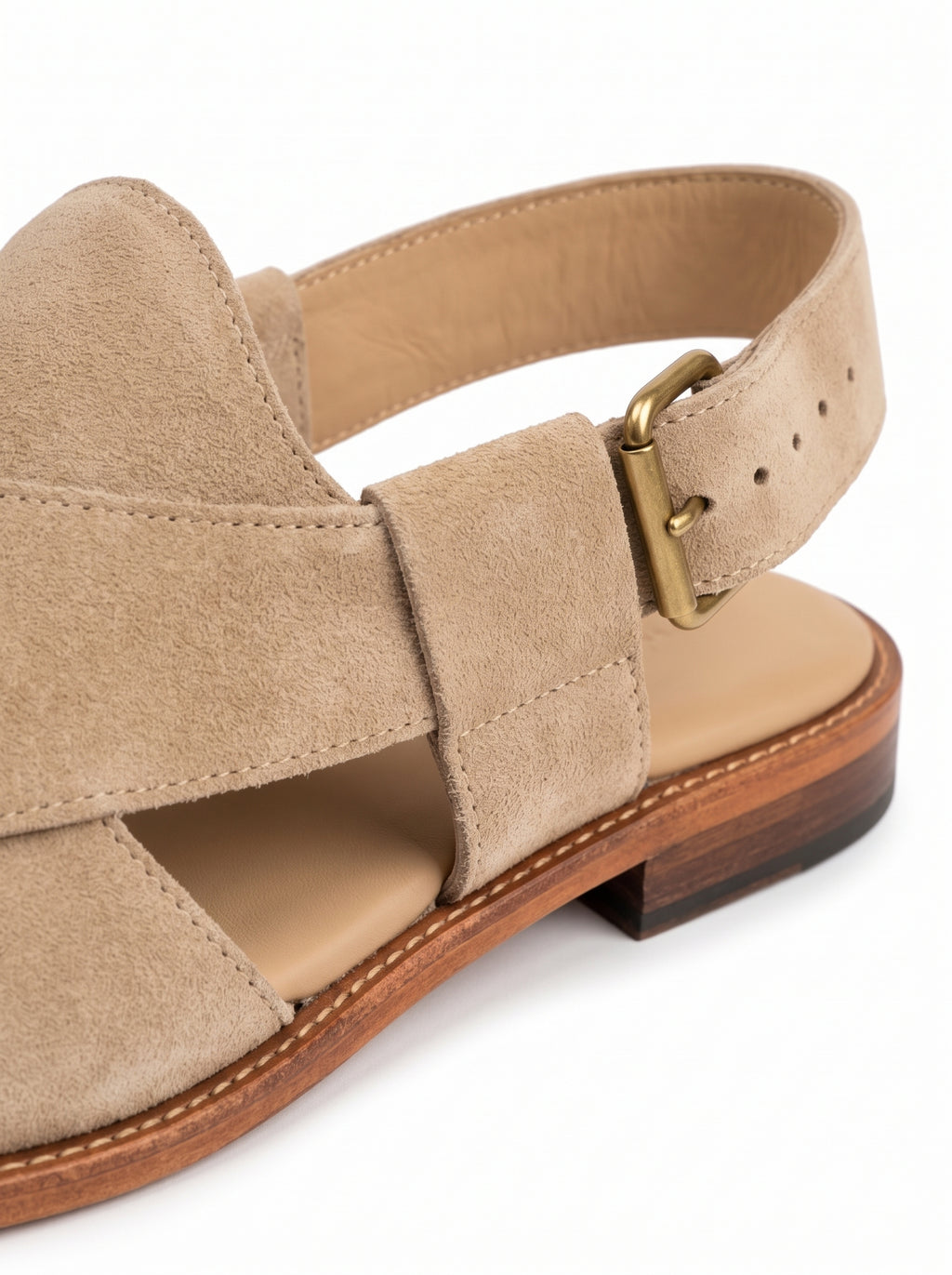 Premium White Suede Peshawari Chappal – Handcrafted Casual Slip-On Shoes for Men