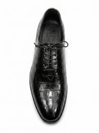 Handmade Croc Black Wholecut Oxford Shoes – Premium Genuine Leather Formal Dress Shoes