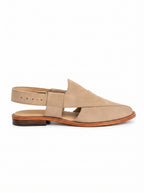 Premium White Suede Peshawari Chappal – Handcrafted Casual Slip-On Shoes for Men