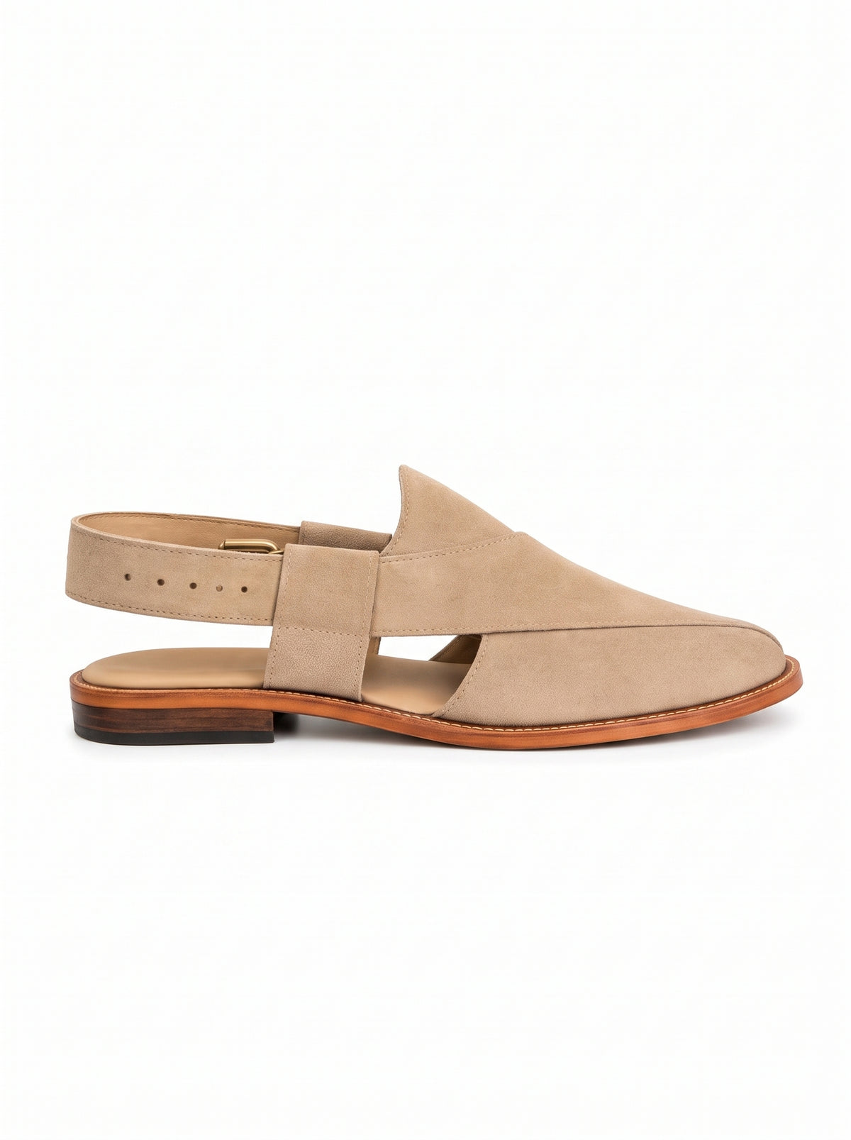 Premium White Suede Peshawari Chappal – Handcrafted Casual Slip-On Shoes for Men