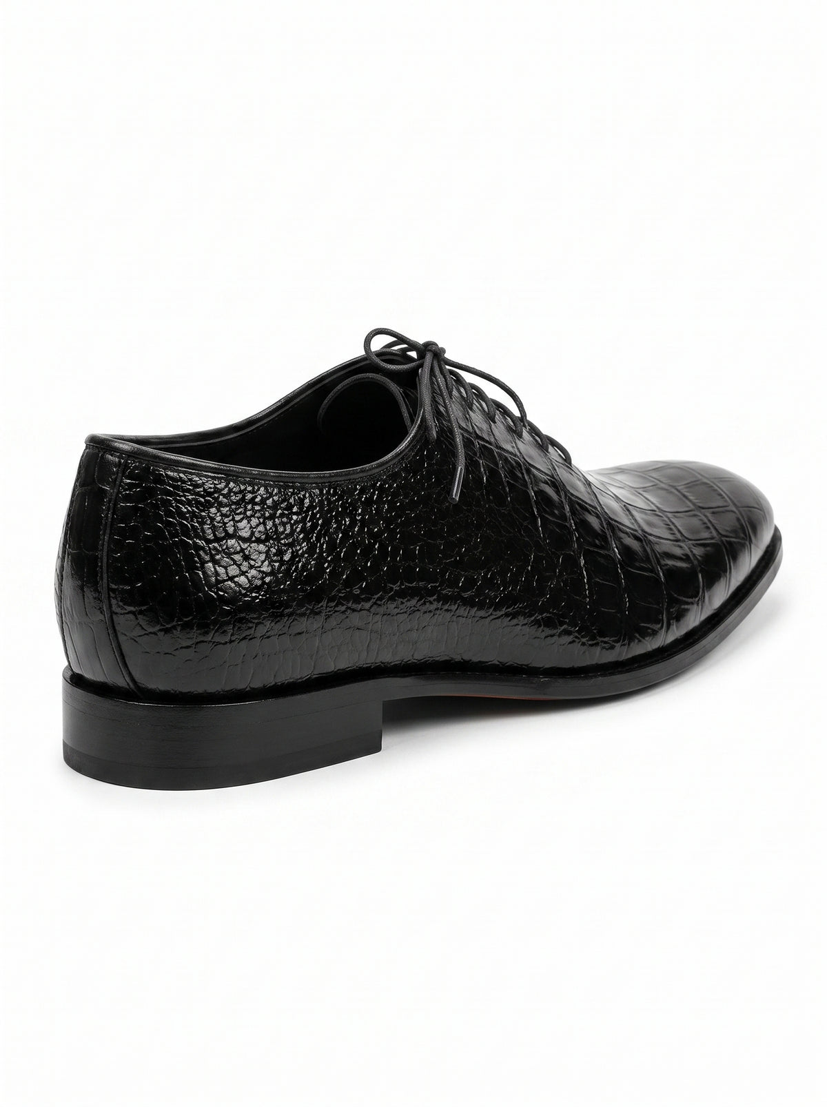 Handmade Croc Black Wholecut Oxford Shoes – Premium Genuine Leather Formal Dress Shoes