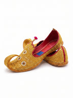 Taj Khussa Tilla Fancy Leather (Customized)– Gold & Silver Embroidery (Premium Handmade)