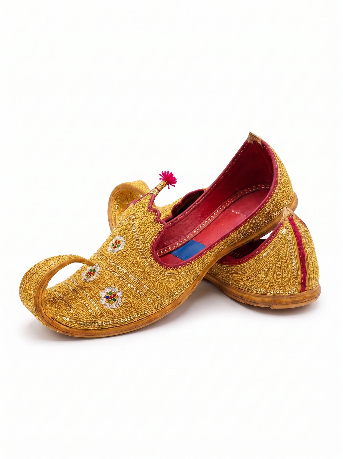 Taj Khussa Tilla Fancy Leather (Customized)– Gold & Silver Embroidery (Premium Handmade)