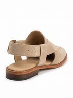 Premium White Suede Peshawari Chappal – Handcrafted Casual Slip-On Shoes for Men