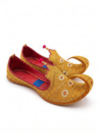 Taj Khussa Tilla Fancy Leather (Customized)– Gold & Silver Embroidery (Premium Handmade)