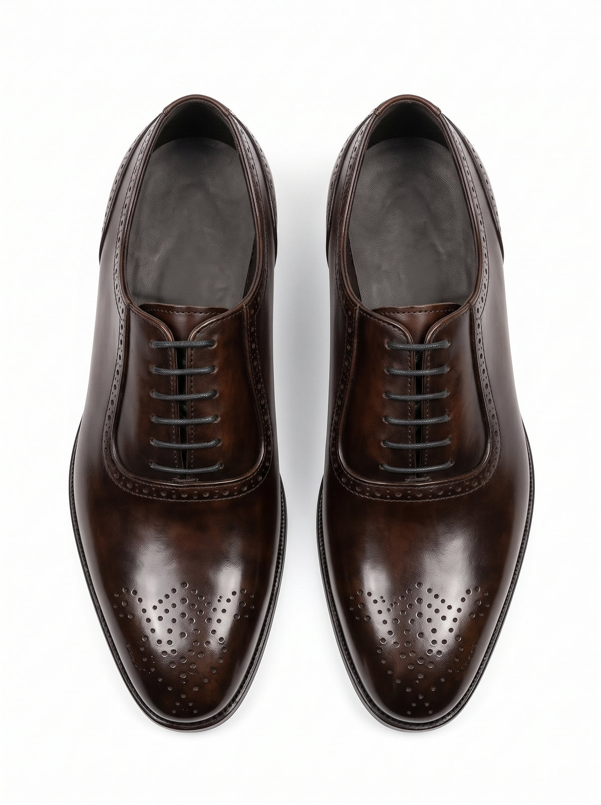 Premium Dark Brown Leather Brogue Oxford Shoes for Men – Handmade Genuine Leather | TLS