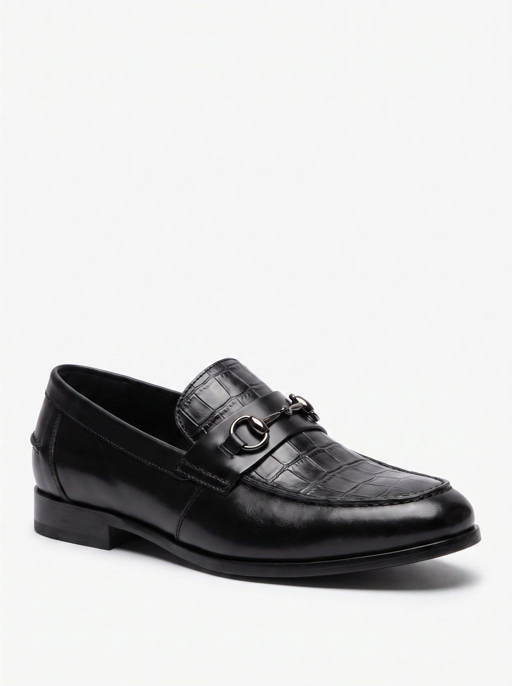 Luxury Croc-Embossed Buckle Leather Loafers – Handcrafted Premium Slip-On Shoes for Men