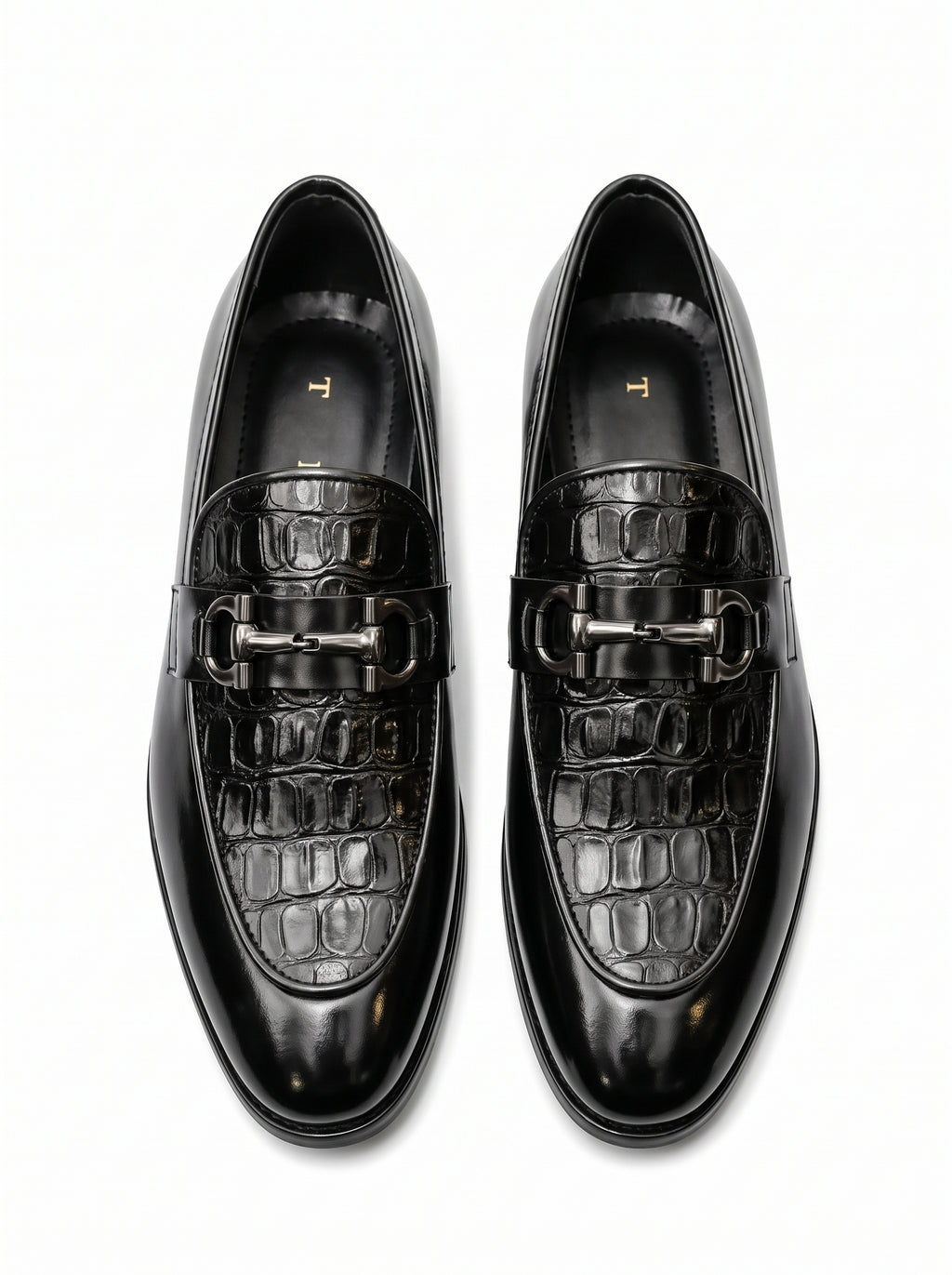 Luxury Croc-Embossed Buckle Leather Loafers – Handcrafted Premium Slip-On Shoes for Men