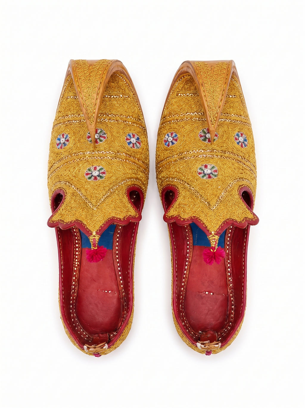 Taj Khussa Tilla Fancy Leather (Customized)– Gold & Silver Embroidery (Premium Handmade)