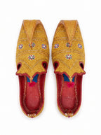 Taj Khussa Tilla Fancy Leather (Customized)– Gold & Silver Embroidery (Premium Handmade)