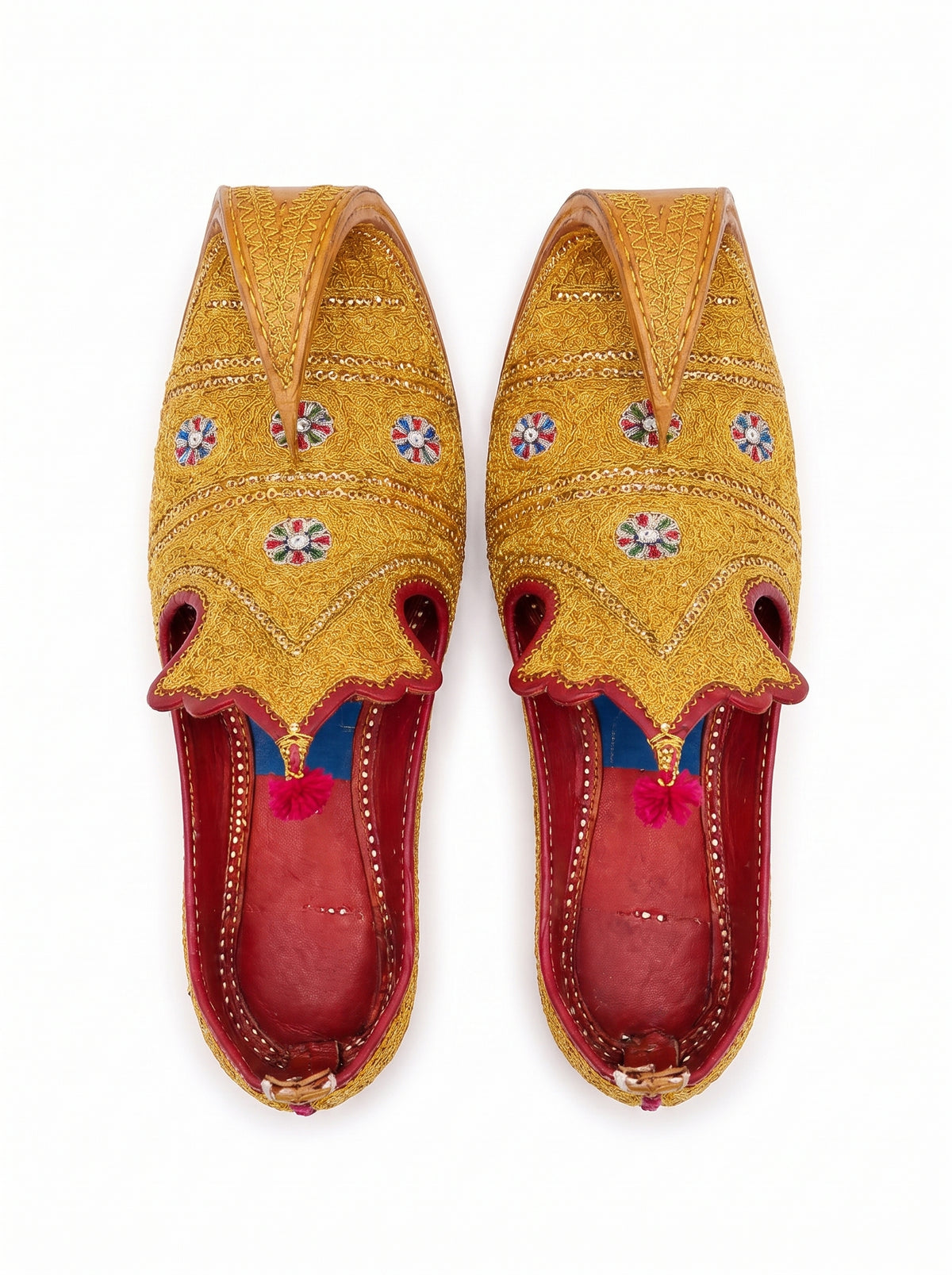 Taj Khussa Tilla Fancy Leather (Customized)– Gold & Silver Embroidery (Premium Handmade)