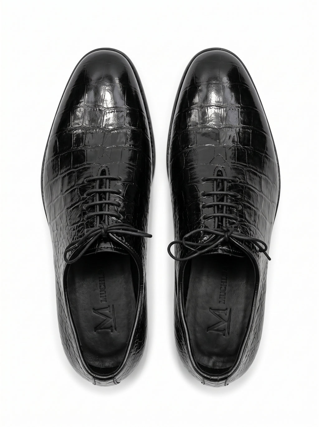 Handmade Croc Black Wholecut Oxford Shoes – Premium Genuine Leather Formal Dress Shoes