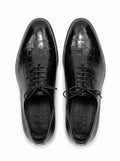 Handmade Croc Black Wholecut Oxford Shoes – Premium Genuine Leather Formal Dress Shoes