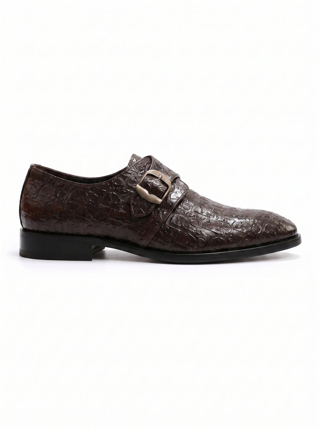 Premium Single Monk Strap Shoes – Genuine Leather (Formal Wear)