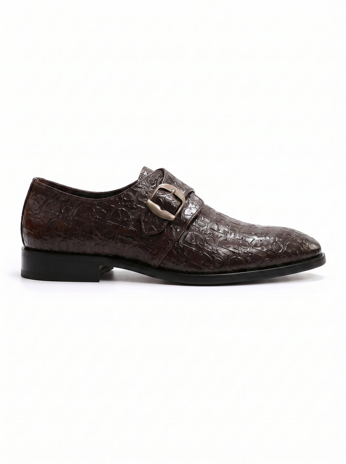 Premium Single Monk Strap Shoes – Genuine Leather (Formal Wear)