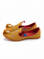 Taj Khussa Tilla Fancy Leather (Customized)– Gold & Silver Embroidery (Premium Handmade)