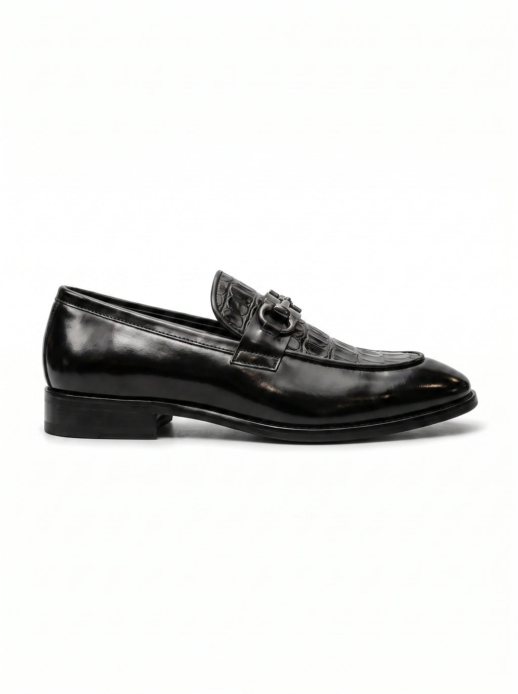 Luxury Croc-Embossed Buckle Leather Loafers – Handcrafted Premium Slip-On Shoes for Men