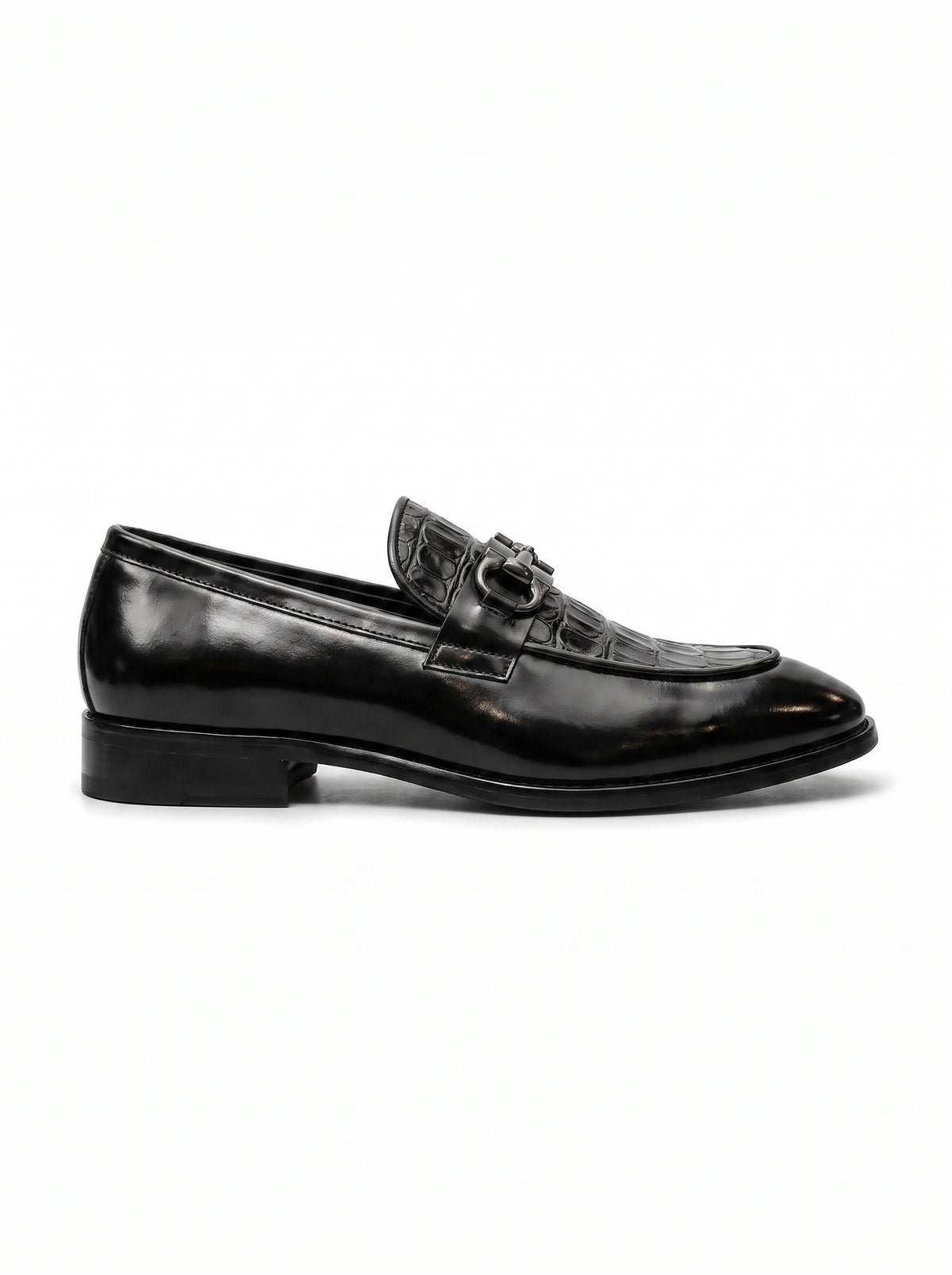 Luxury Croc-Embossed Buckle Leather Loafers – Handcrafted Premium Slip-On Shoes for Men