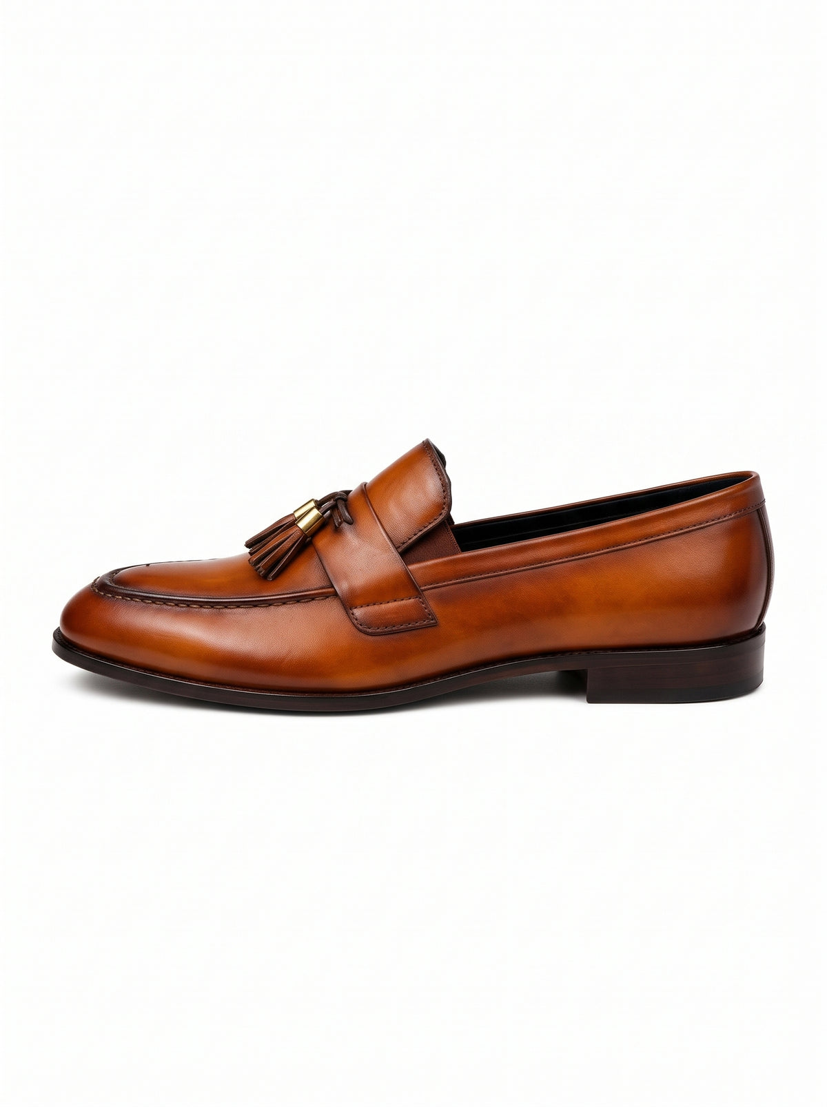 Handcrafted Tan Tassel Leather Loafers – Premium Formal Slip-On Shoes for Men