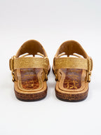 Peshawari Tilla Karhai Chappal – Gold & Silver Embroidery (Premium Handmade)