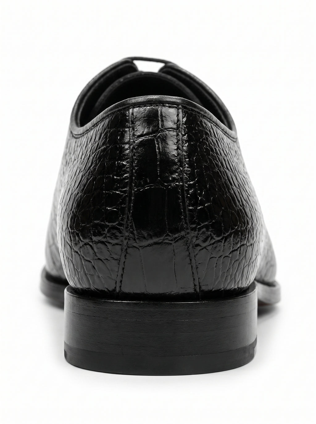 Handmade Croc Black Wholecut Oxford Shoes – Premium Genuine Leather Formal Dress Shoes