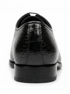 Handmade Croc Black Wholecut Oxford Shoes – Premium Genuine Leather Formal Dress Shoes