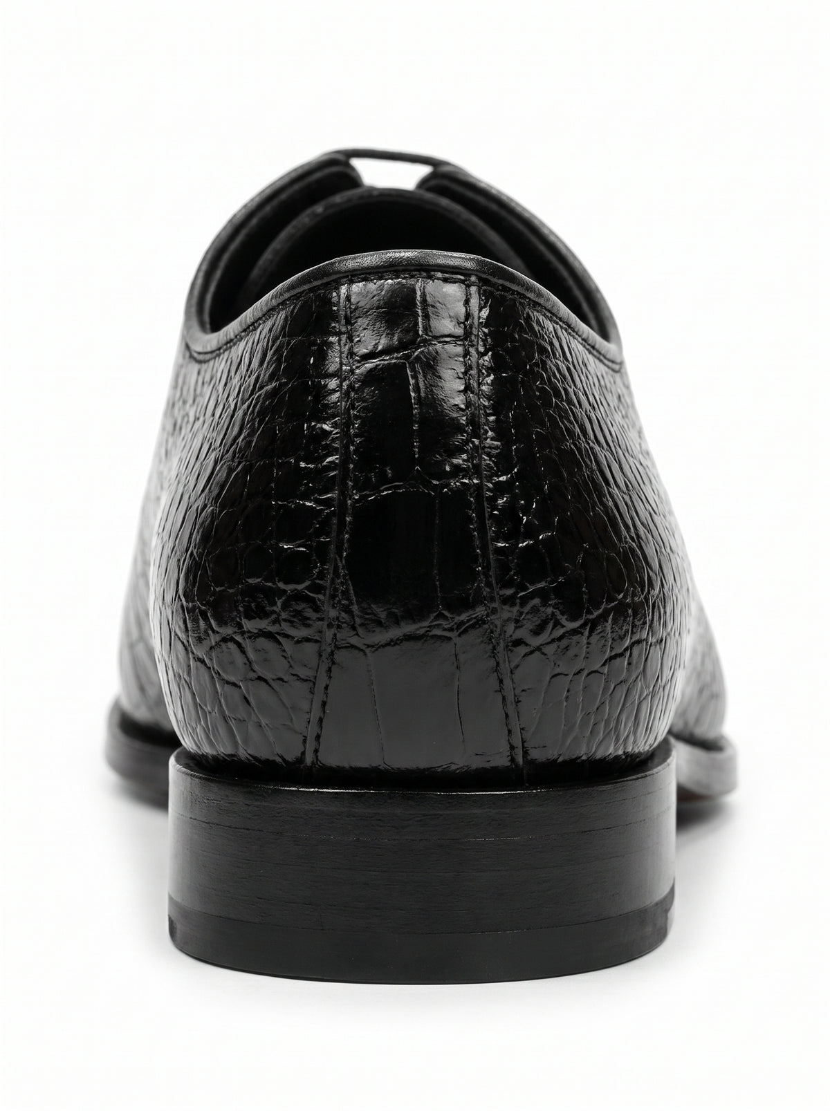 Handmade Croc Black Wholecut Oxford Shoes – Premium Genuine Leather Formal Dress Shoes