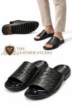 Premium Leather Slippers – Soft Cushion Comfort (Daily Wear)