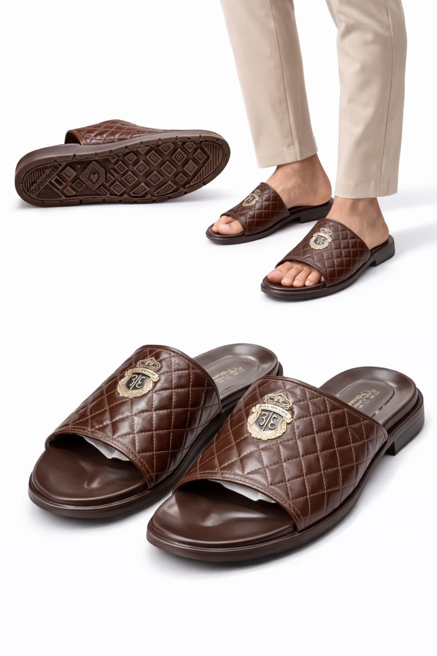 Premium Leather Slippers – Soft Cushion Comfort (Daily Wear)