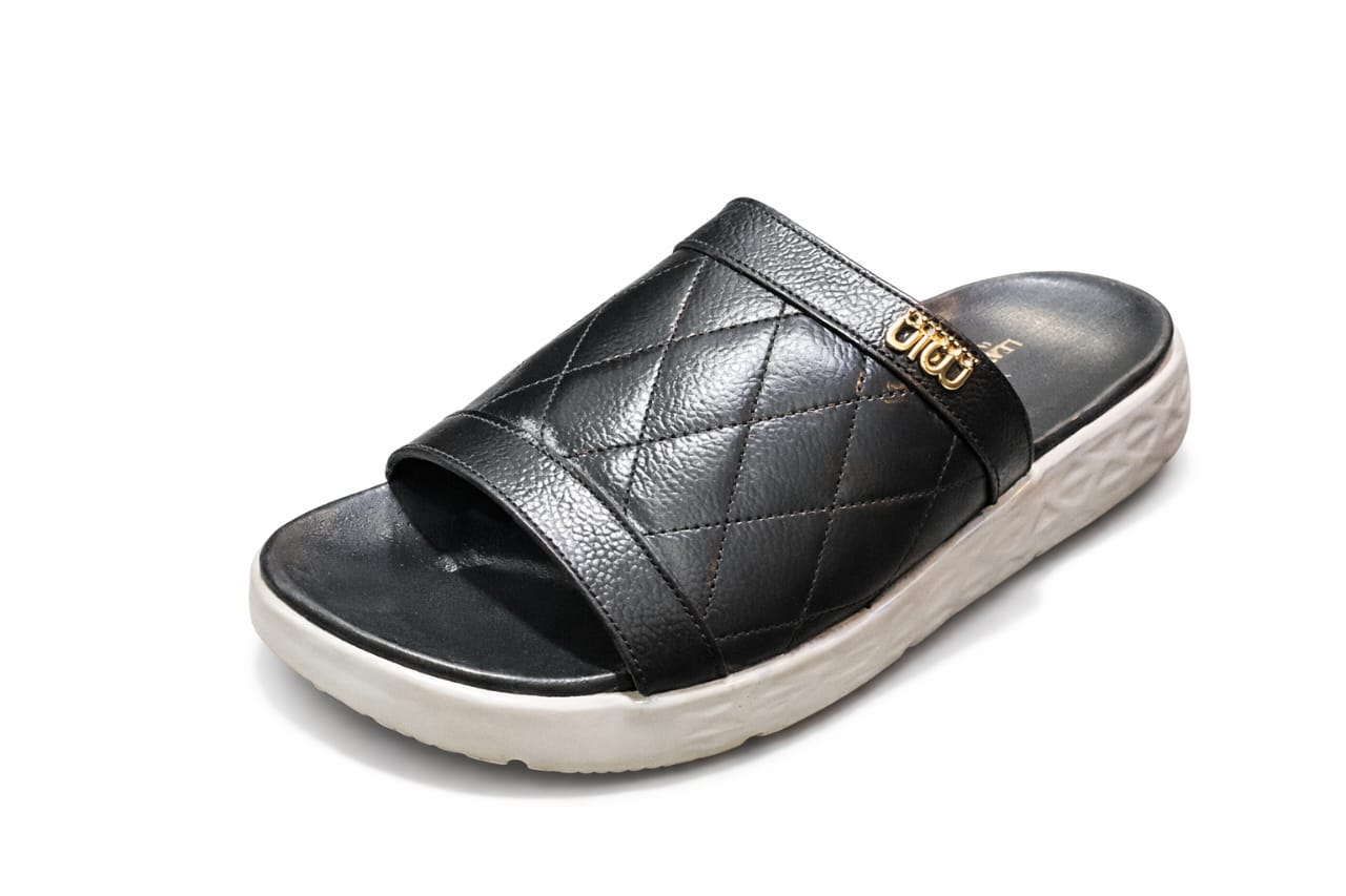 Premium Leather Slippers – Soft Cushion Comfort (Daily Wear)