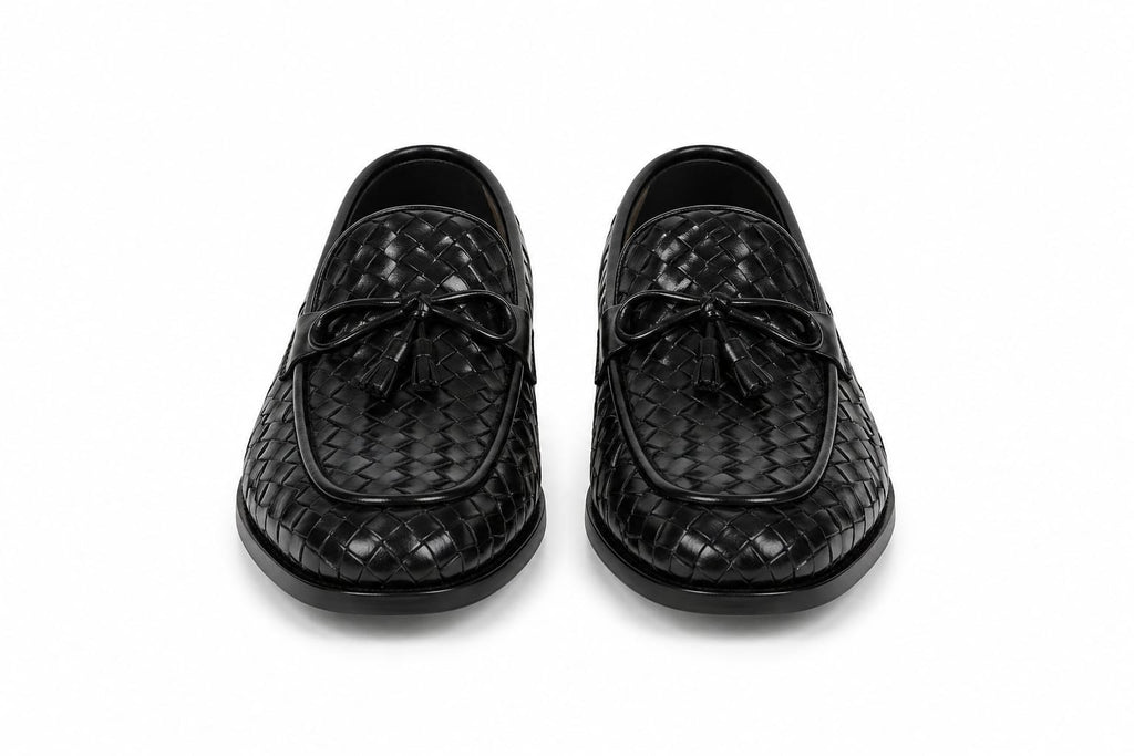 Premium Handwoven Leather Loafers – Tassel Design Slip-On (Comfort Fit)