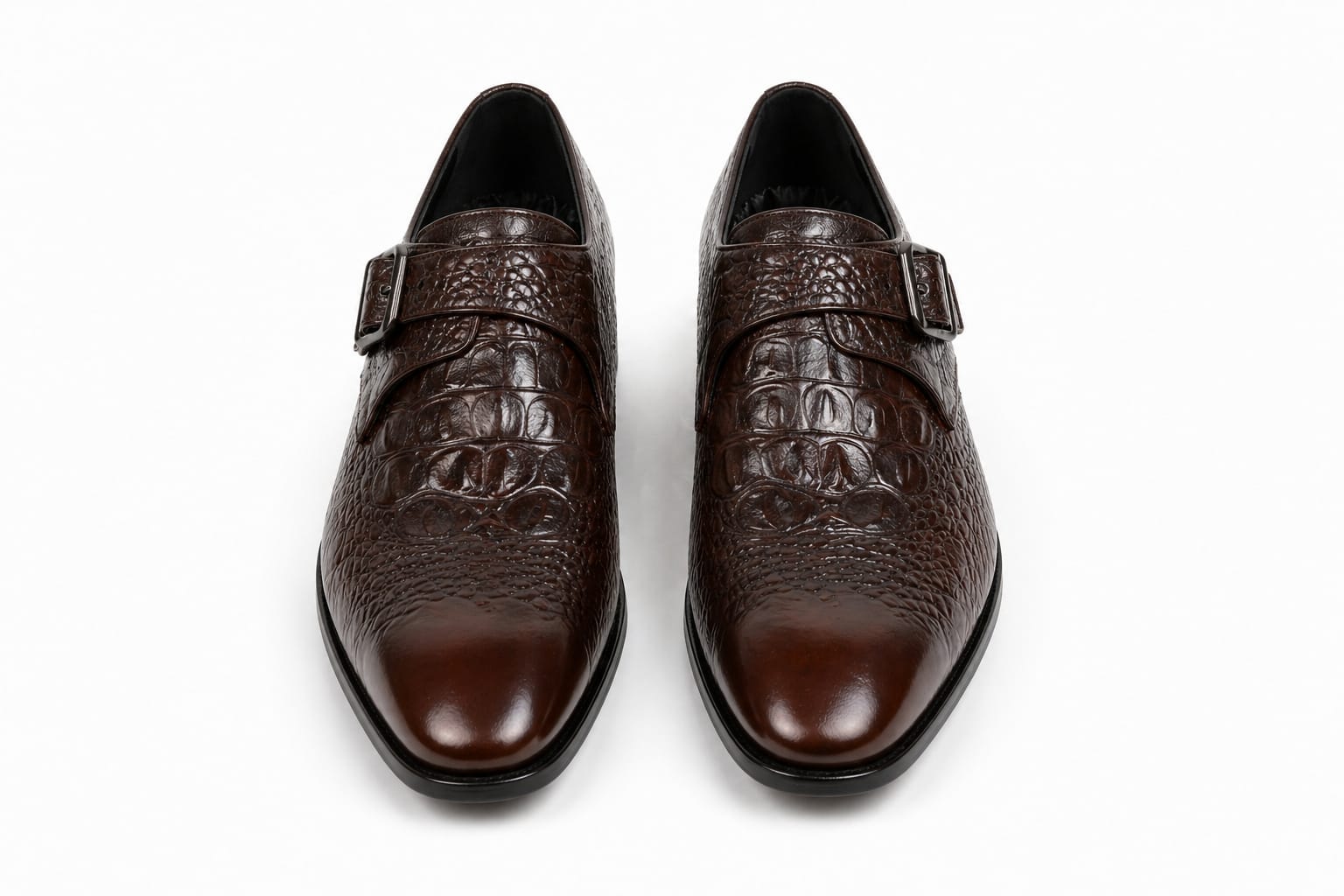 Premium Single Monk Strap Shoes – Genuine Leather (Formal Wear)