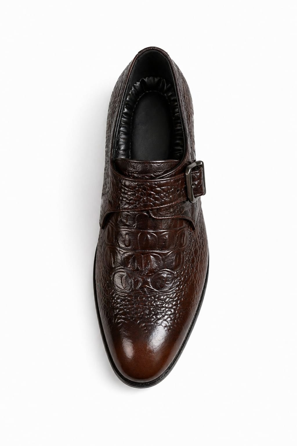 Premium Single Monk Strap Shoes – Genuine Leather (Formal Wear)