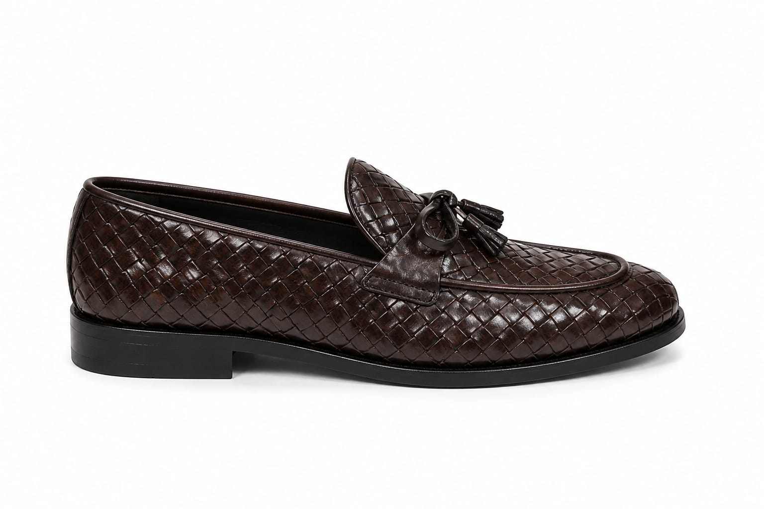 Premium Handwoven Leather Loafers – Tassel Design Slip-On (Comfort Fit)