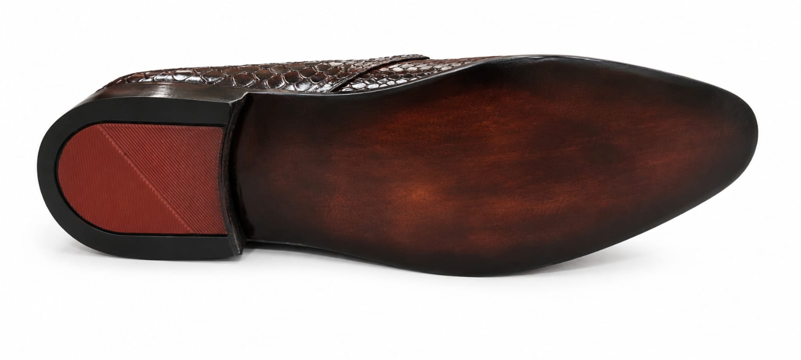Midnight Python Leather  Monk Strap Shoes – Genuine Leather (Formal Wear)