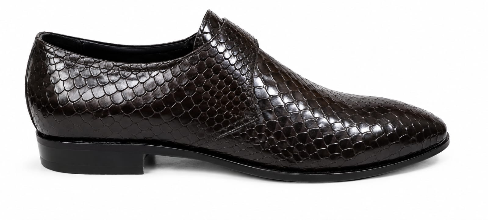 Midnight Python Leather  Monk Strap Shoes – Genuine Leather (Formal Wear)