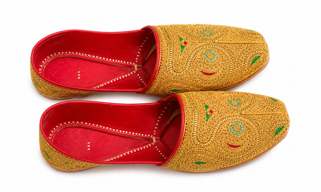 Khussa Tilla Fancy Leather (Customized)– Gold & Silver Embroidery (Premium Handmade)