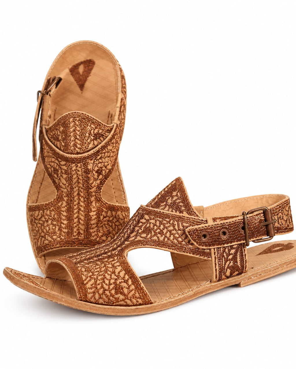 Fancy Peshawari Kohati Special Tilla Work Kheri –(Customized) Handmade Traditional Leather Sandal