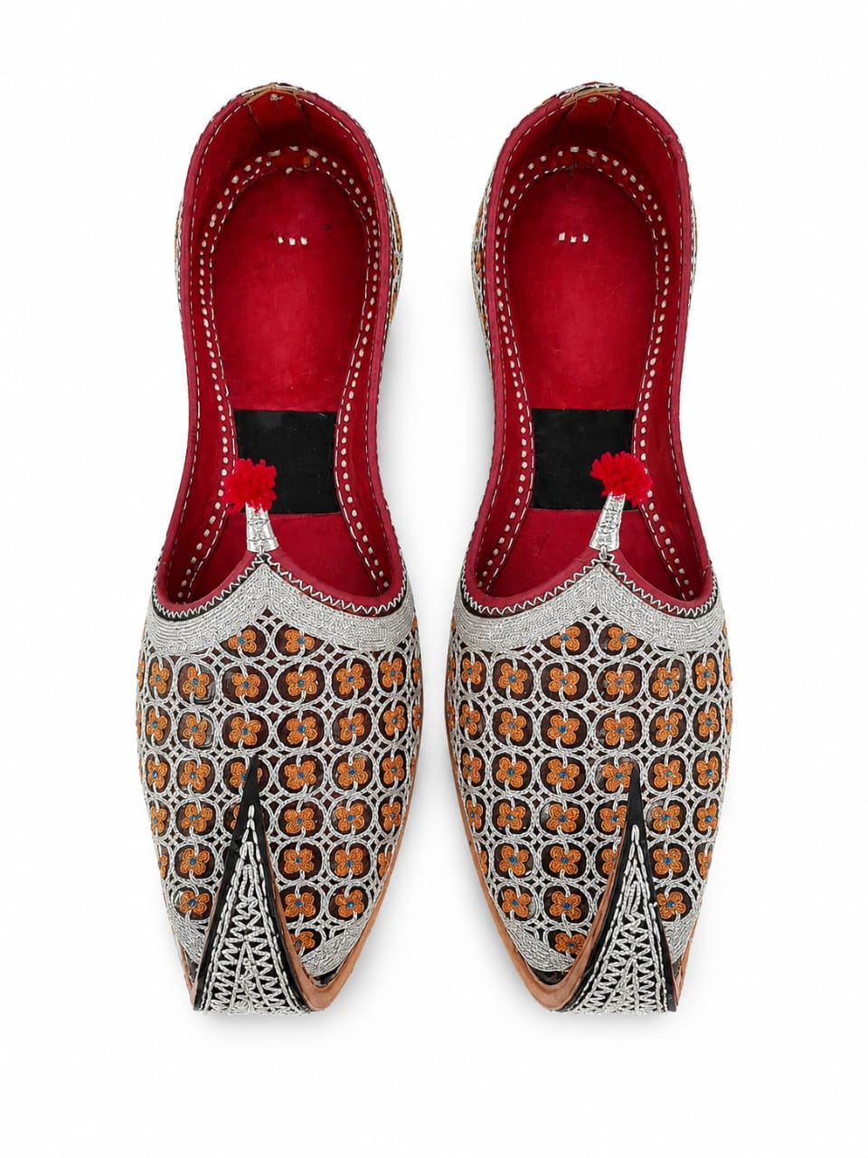 Khussa Tilla Taj Special  Fancy Leather (Customized)– Gold & Silver Embroidery ( Handmade)