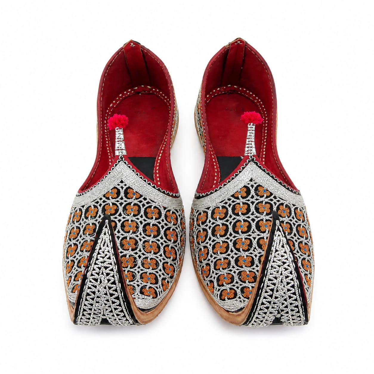 Khussa Tilla Taj Special  Fancy Leather (Customized)– Gold & Silver Embroidery ( Handmade)