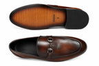 Handcrafted Brown Horsebit Leather Loafers – Premium Formal Slip-On Shoes for Men