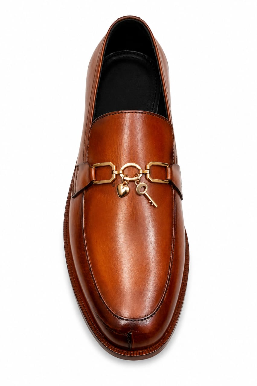 Luxury Tan Charm Horsebit Leather Loafers – Handcrafted Premium Slip-On Shoes for Men