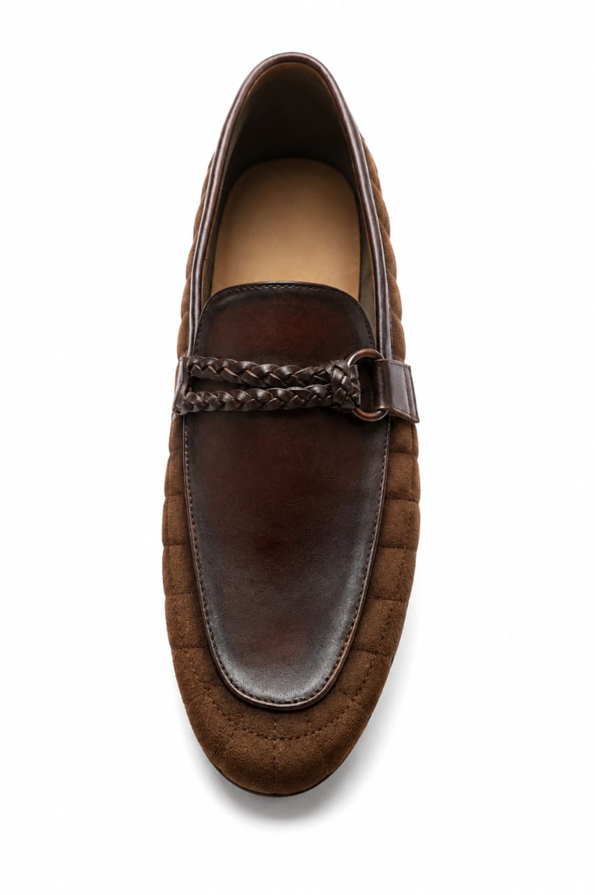 Premium Brown Suede Driving Loafers – Handcrafted Casual Slip-On Shoes for Men
